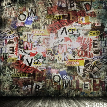 

Color Graffiti Backgrounds for sale Vinyl cloth High quality Computer printed party backdrop