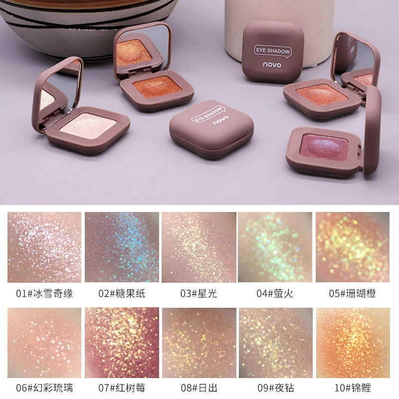 

10 colors unique high light eye shadow mashed texture shimmer bead light eye shadow makeup tool beauty cosmetic TSLM1