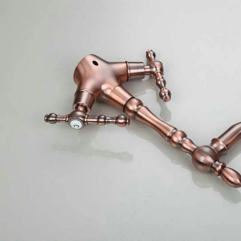 torneira vintage de cobre escovado com rotação de 360 °, pia com misturador