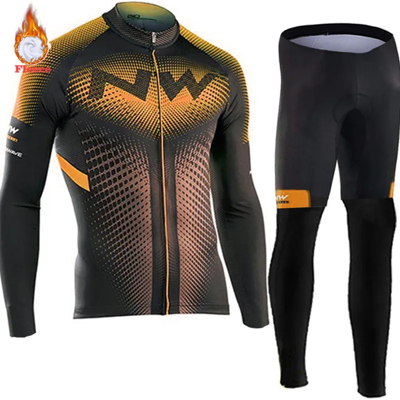 Бренд NW, зимний термальный флисовый комплект для велоспорта,, гоночный велосипед, костюм для велоспорта, одежда для велоспорта, Ropa Ciclismo