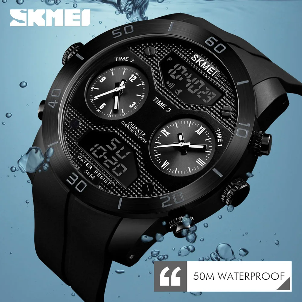 

SKMEI 1355 Men's wrist watches clock Men's Digital Quartz Wrist Watch Man 50m Waterproof Digital Sports Men Watch Wristwatches