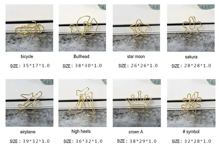 30 зажимов/упаковка креативные золотые скрепки декоративные самолет Фламинго кости скрепки для бумаги необычной формы металлические мини зажимы