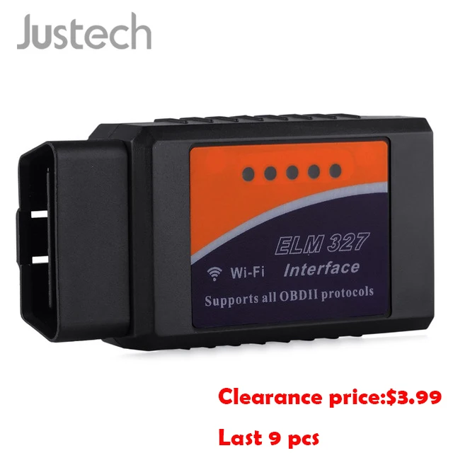 

Justech $5.99 Clearance ELM327 Wifi OBD Scanner Scan Tool Real V1.5 for Isuzu BMW Skoda Audi OBD2 OBDII Car Diagnostic Scanner