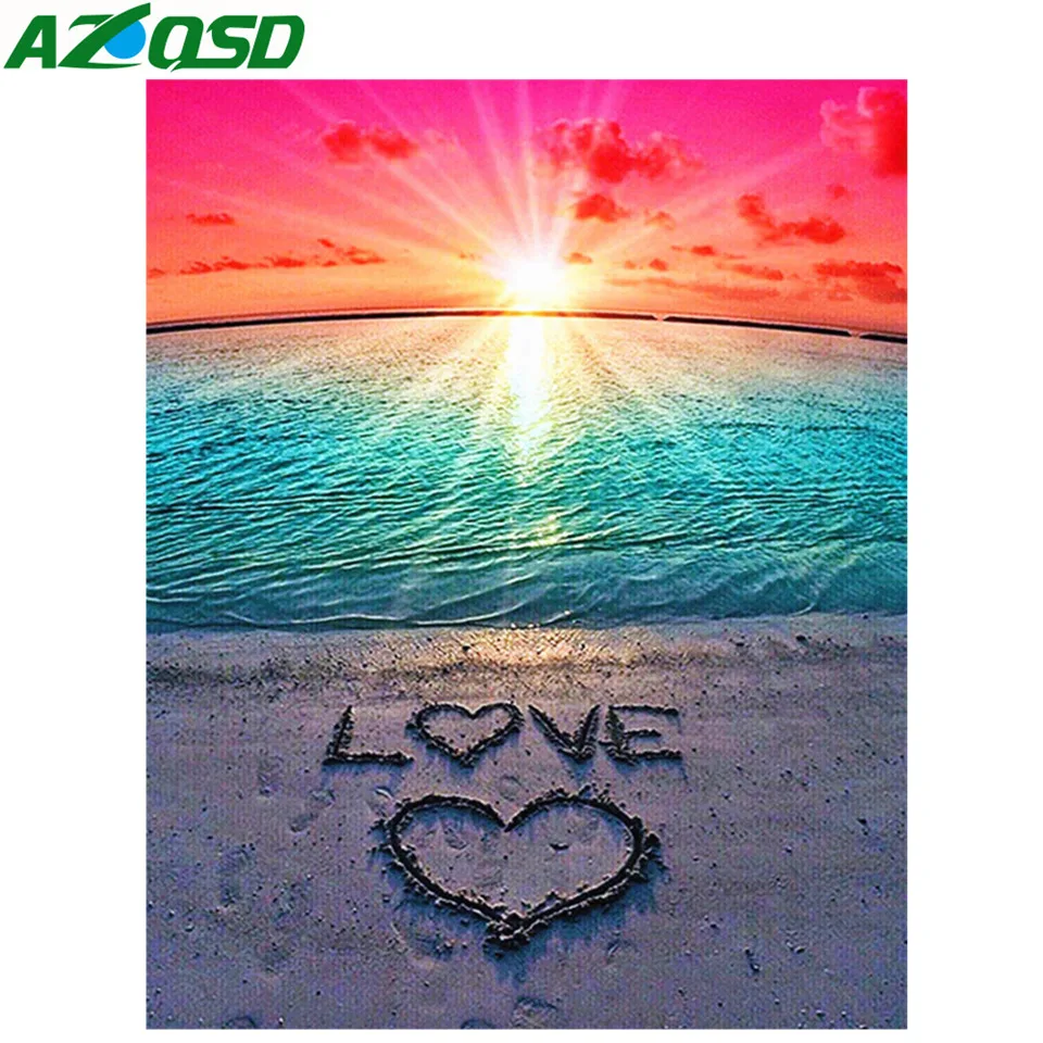 

AZQSD Diamond Painting Love Mosaic Diamond Embroidery Full Display Wall Decoration Cross Stitch Kit Diamond Mosaic Scenery