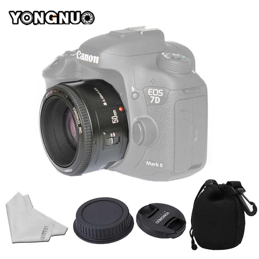 YONGNUO YN50mm f1.8 YN EF 50 мм f/1 8 AF объектив YN50 апертура Автофокус для Canon 1000D 1100D 450D 500D 550D 600D 60D