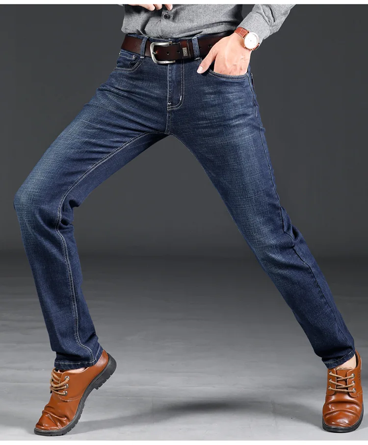 Брендовая мужская одежда Новые мужские джинсы модные ретро прямые джинсы для мужчин повседневные мужские брюки