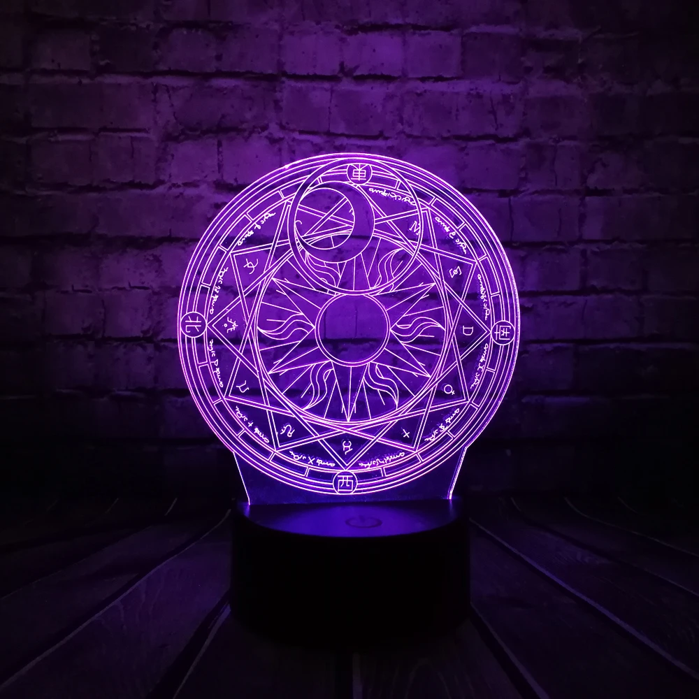 Мультфильм японское аниме Cardcaptor Sakura Magic Circle 3D лампа USB ночной Светильник