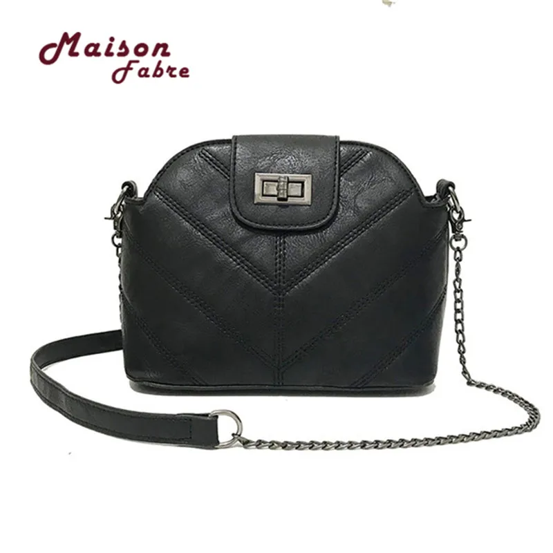 

HB@Maison Fabre New Female Bags Quality Pu Leather Soft Face Women Wild Shoulder Messenger Bag Quilted Shell Pendant Bag