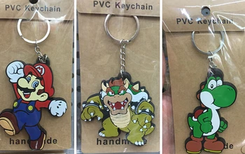 

New 20 pcs Cartoon Super M ario PVC Key Chain For Best Gift Free Shipping q-016