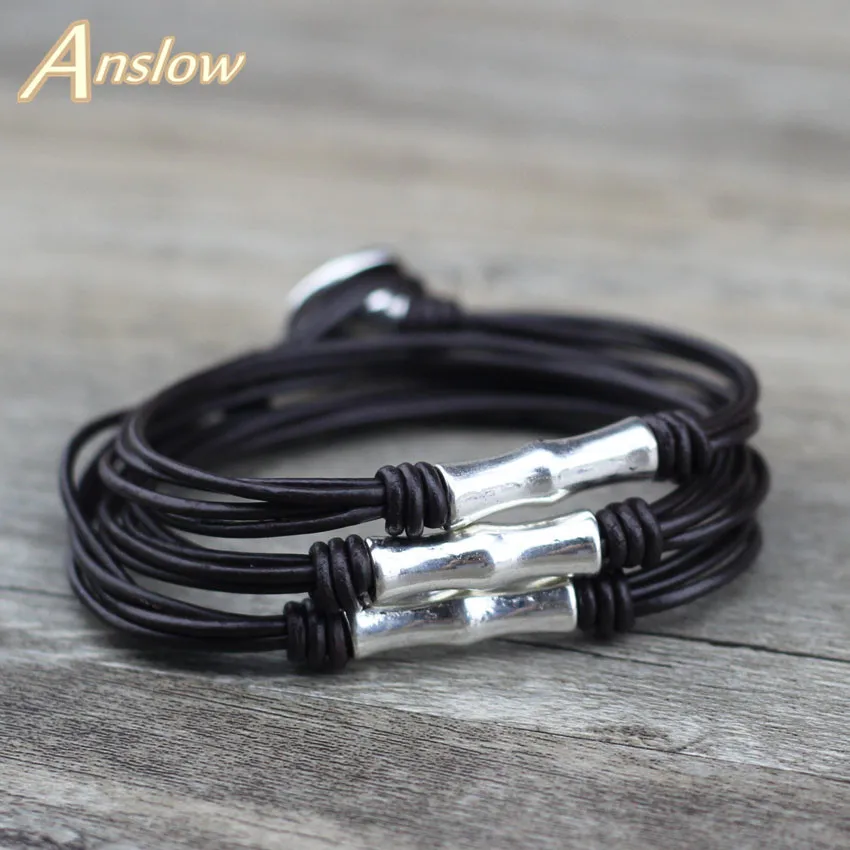 

Anslow Creative Design Fashion Jewelry Cheap Wholesale Vintage Multilayer Unisex Leather Bracelet Christmas Gift LOW0701LB