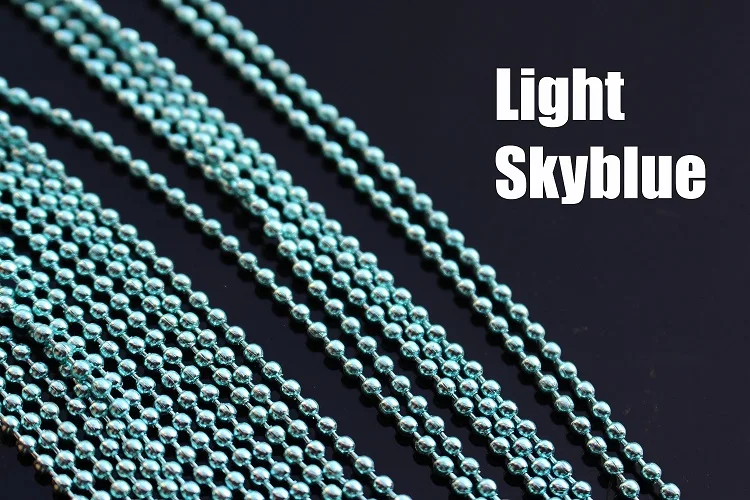 Tigofly 2 м гальванические цвета для завязывания мушек стальная цепочка из бисера 2,5 мм глаза для ловли нахлыстом бусины аксессуары материалы - Цвет: Light Skyblue