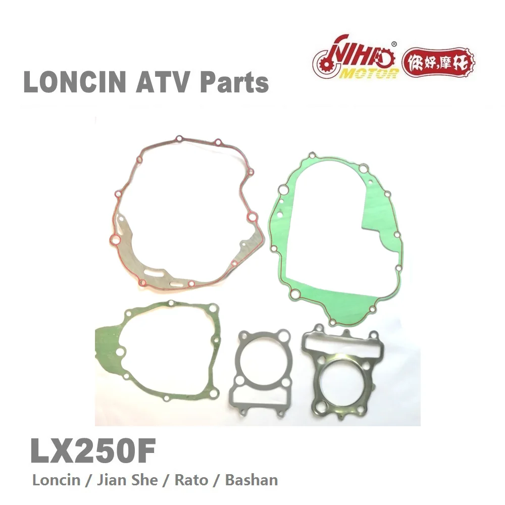 Beste LX 118 LONCIN ATV ONDERDELEN Pakking set LX250 JS171FMM LX250F 250cc Quad GoKarts Motor Reserveonderdelen Voor JIANSHE BASHAN RATO KAYO Nihao moto