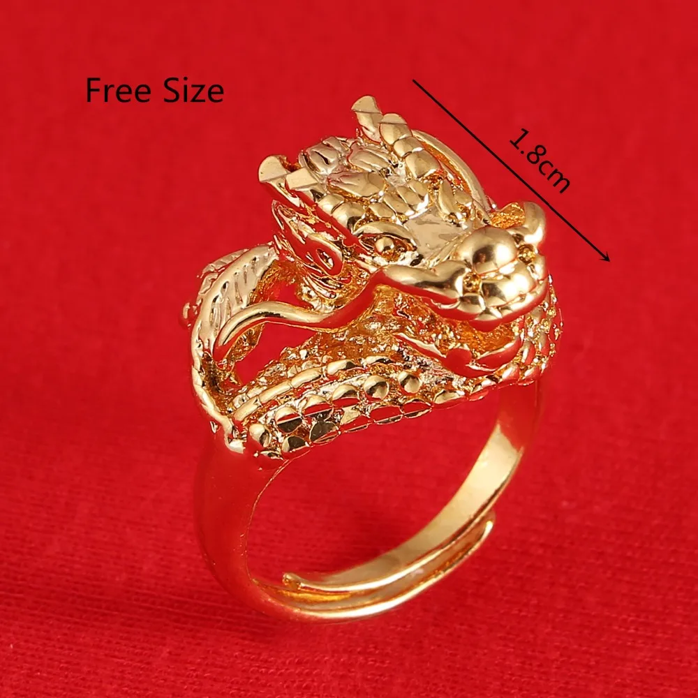 Крутое мужское головное кольцо с драконом золотого цвета Латунное животное африканские вечерние свадебные ювелирные Кольца Подарочные
