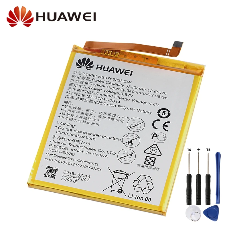 

Original Replacement Battery For Huawei P9 PLUS VIE-AL10 VIE-L09 VIE-L29 HB376883ECW Genuine Phone Battery 3400mAh