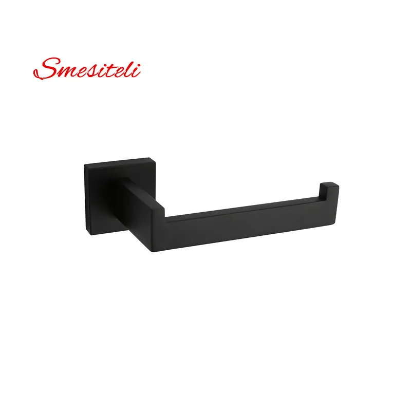 

Smesiteli New Square Style SUS304 Stainless Steel Matte Black Finish Mount Bathroom Lavatory Rolling Toilet Paper Holder