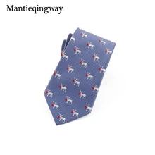 Mantieqingway мужские костюмы Рождество шеи галстуки для мужчин Лось Животных шаблон галстук из полиэстера бизнес свадебные шеи галстуки подарки