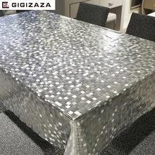 PVC estilo Europeo mesa cuadrada paño Oilproof impermeable no de lavado de plástico almohadilla de terciopelo contra el calor mantel café ZBP002