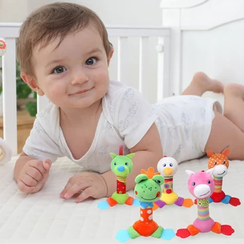 

Baby Cute Cartoon Animal Plush Rattle Toy Sound Toys BIBI Stick Rattle Hand Plush Strollers For Dolls Rattles Baby Gift