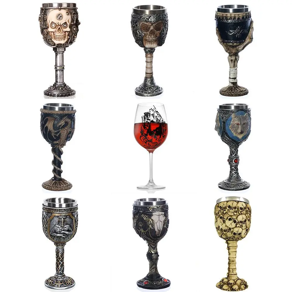 

Navidad 2018 Free Shipping Horror glass Cup Skull Goblet Wine Glass Halloween Christmas Decorations For Home Merry Christmas