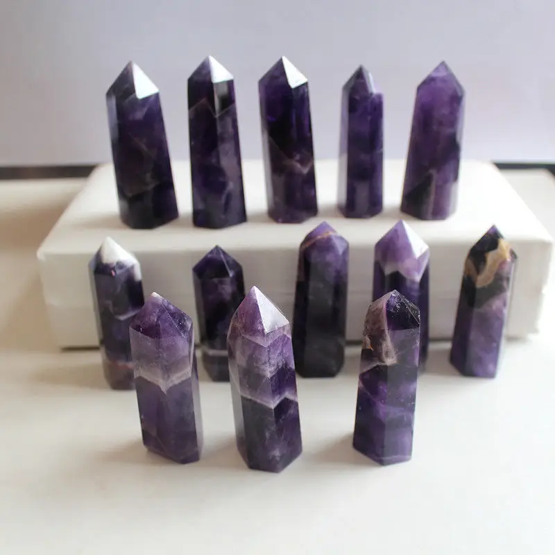 

Natural Purple Dream Amethyst Quartz Crystal Point Healing Wand 1pc