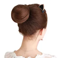 DIFEI парик женский прямой синтетический шиньон пушистый натуральный пончик булочка несколько цветов Свинья Нос Пряжка Резиновая лента фиксированные шиньоны