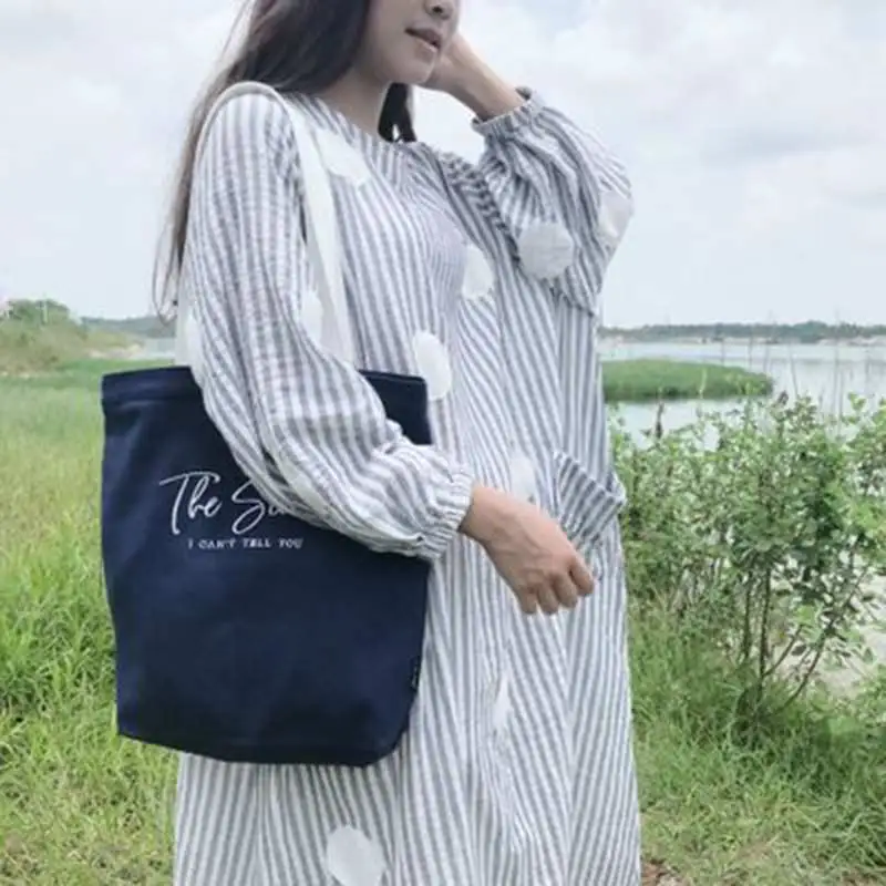 NJ SHOP розовая Большая вместительная женская сумка холщовая Повседневная Сумка