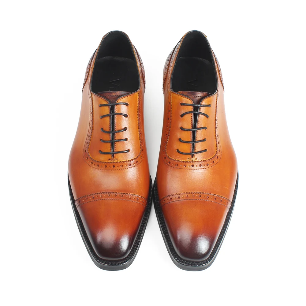 Habillées Vikeduo De Cuir En Vache Grande Brown Chaussures Patine 2019 Zapatos Nouveauté Mariage Richelieu Hommes Oxford Bureau Véritable Taille ZrrF5Yqa