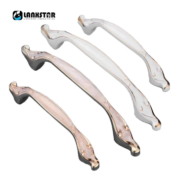 

New Style Ivory White Color Furniture Hardware Handle Cabinet Drawer Wardrobe Amber Color Pull Handles Knob