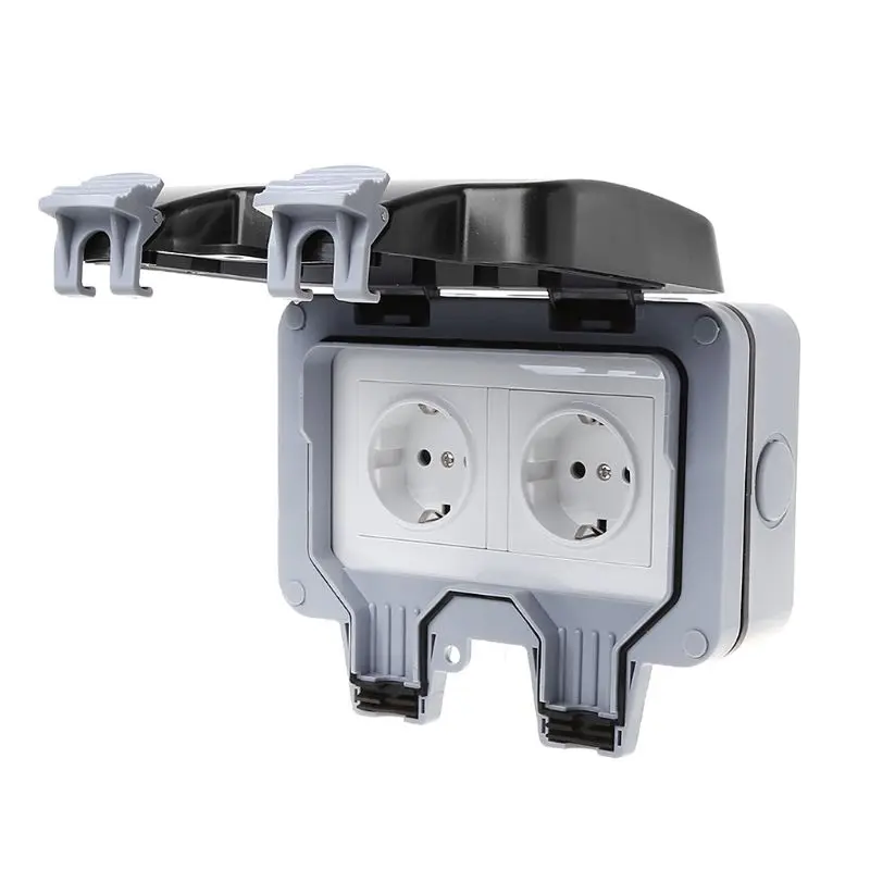 Interruptor da Tomada de Parede Padrão da ue & à Prova de Poeira ao ar Tempo Livre Tomada Ip66 12 Cheap Soquetes elétricos
