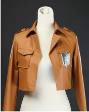 Por encargo de la alta calidad de attack on titan shingeki no kyojin cosplay chaqueta de cuero para mujeres y hombres adultos