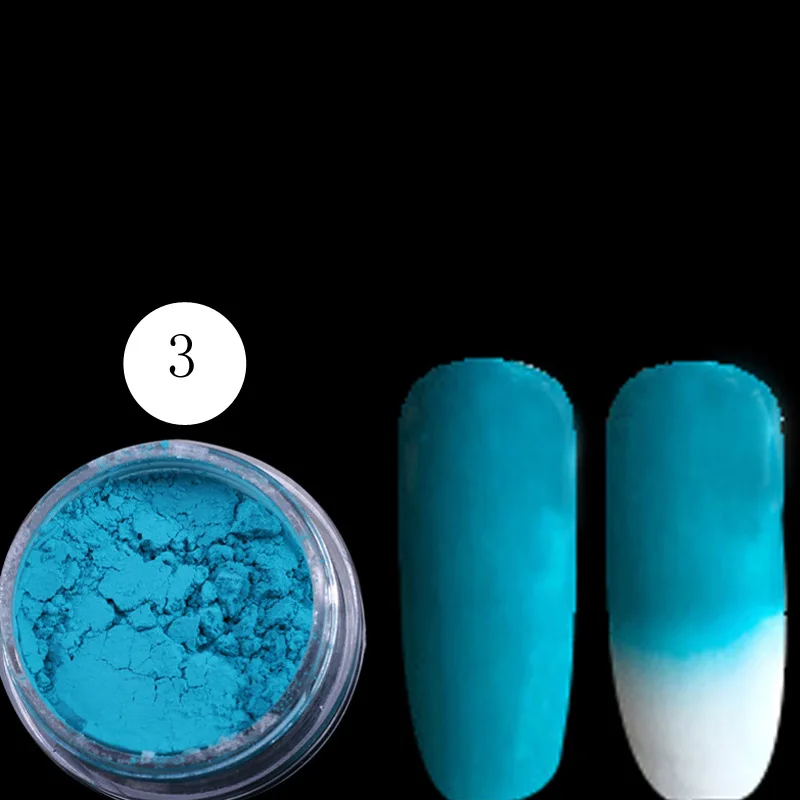 12jar/set Thermochromic Pigment Thermal Color Change Temperature Powder Dust Decoration Gradient Nail Art 3D Tips Manicure Tools
