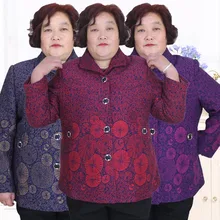 Куртка большого размера для женщин среднего и старшего возраста, Женский Повседневный Кардиган, рубашка с принтом, женское платье для полных мам, PWTSZ