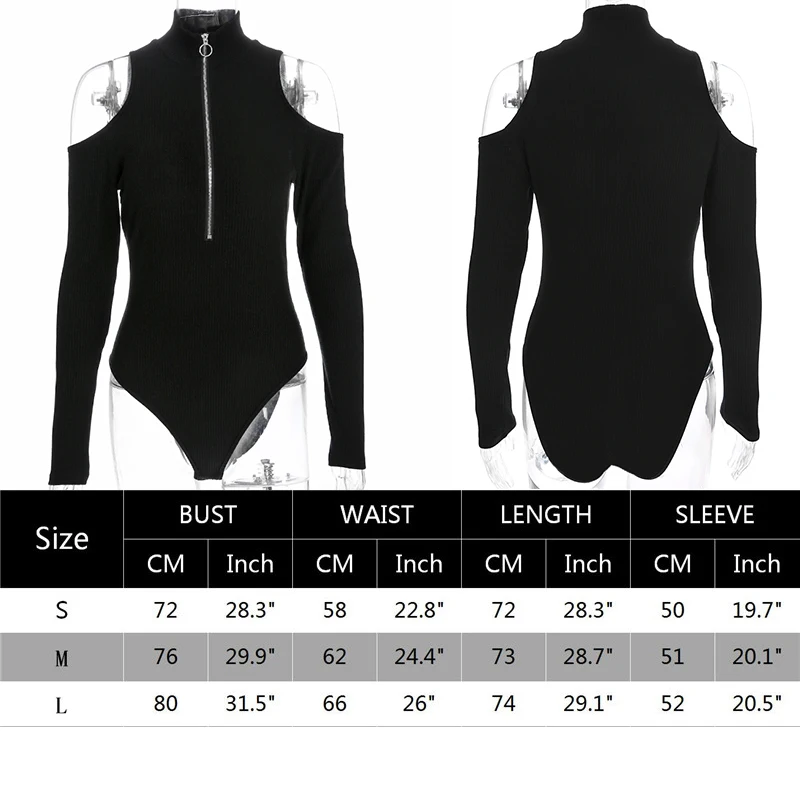 Waatfaak Women's Turtleneck Hollow Out Shoulder Long Sleeve Bodysuit - Black Autumn Winter Bodycon Cotton Knit image 6