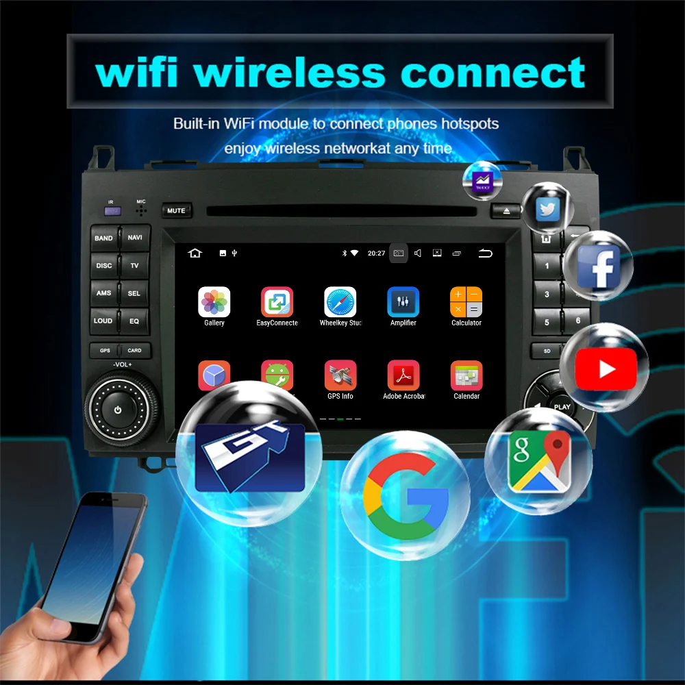 Discount 2 Din Car Multimedia Player Android 8.0 Navigator for Mercedes-Benz W169 B-W245 Viano Vito 2005-2011 GPS AutoRadio DVD Bluetooth 2