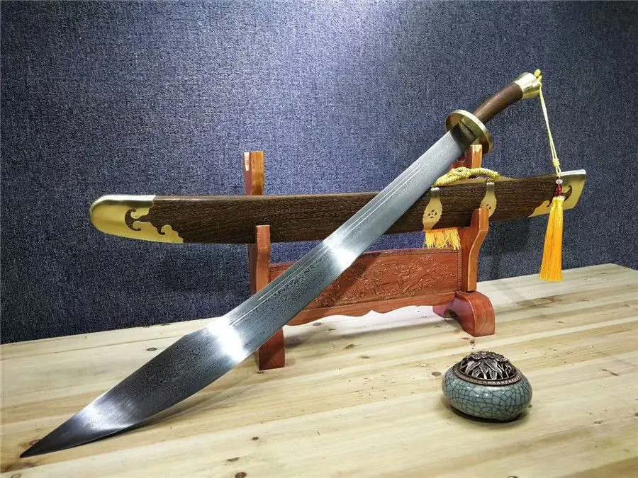 HandMade Chinese WUSHU Broadsword DaDao Sword Sharp Damascus Steel