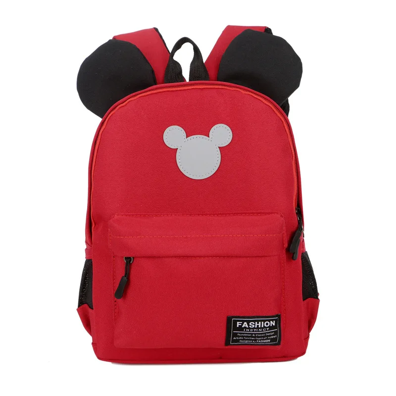 Модные детские школьные сумки для детского сада, детские школьные сумки с Микки Маусом, рюкзак с Минни, водонепроницаемые школьные сумки, ранец - Цвет: red