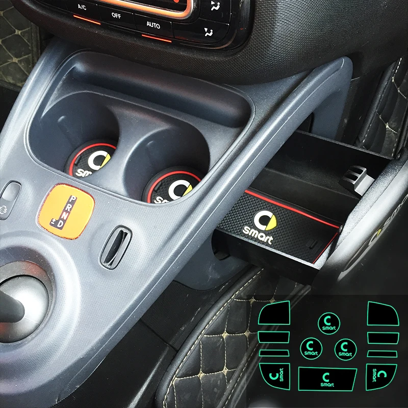 6 шт. светящиеся силикагелевые накладки на ворота для Smart 453 fortwo forfour Стайлинг