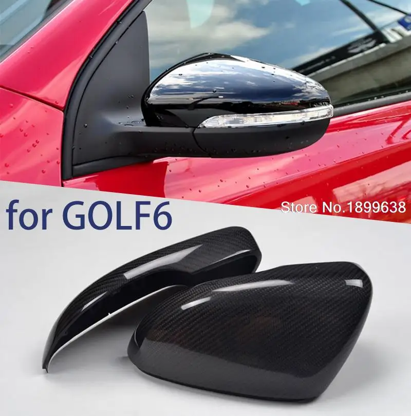 1:1 Replacement Carbon Fiber Rear View Mirror Cover For Volkswagen VW Golf 6 GTI R20 2008 - 2012 Without LaneAssit