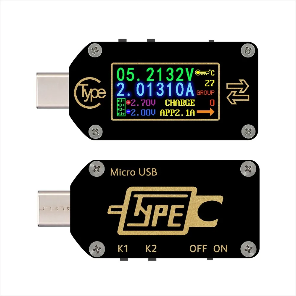 

TC66 Fast Charging PD Protocol Detection Deceptive Type-C Voltmeter USB Capacitance Measuring Instrument