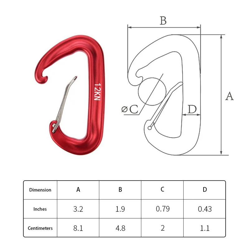 2 шт. для 12KN алюминиевый карабин брелок-карабин для Паракорда, гамак, активного отдыха, туризма кемпинга 5 цветов