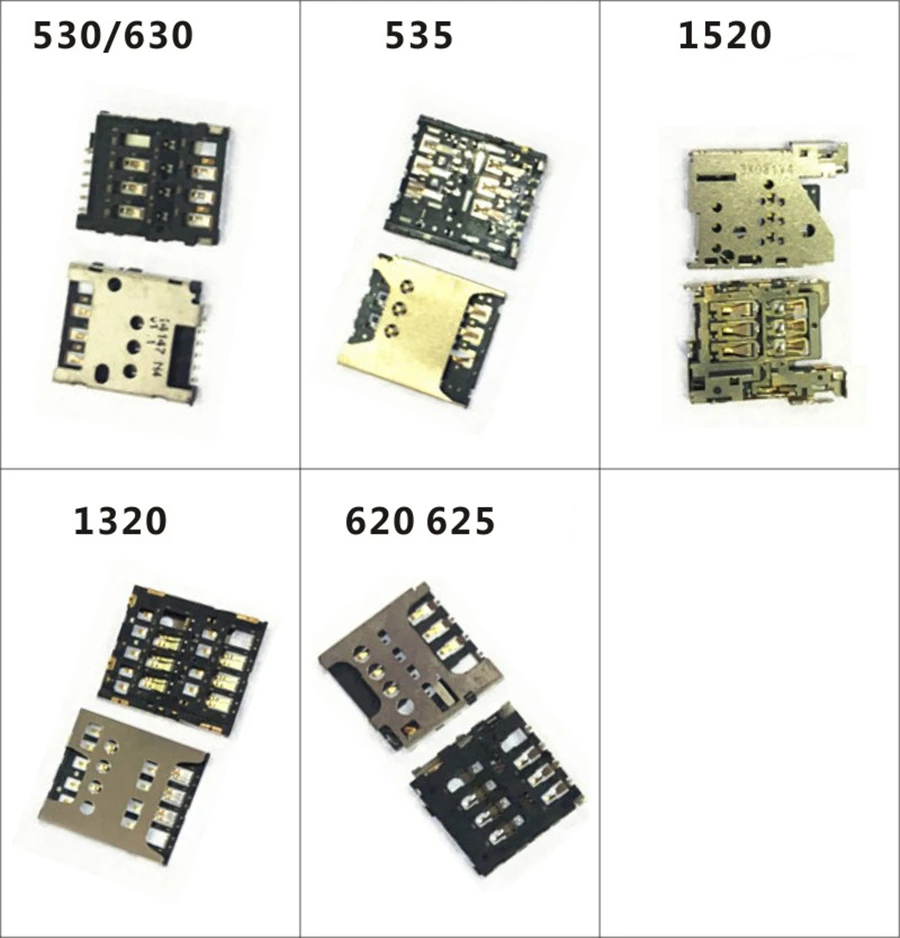 For Nokia Lumia 1320 620 625 530 630 535 1520 Sim Card Slot N1320 N620 N625 N530 N630 N535 N1520 Sim Card Tray Holder