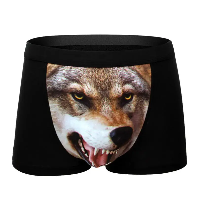 3D Animal Print Swimming Trunks Sexy Men Cotton Soft Breathable Pouch Boxer Underpants Underwear All Seasons briefs #2D27 (5)