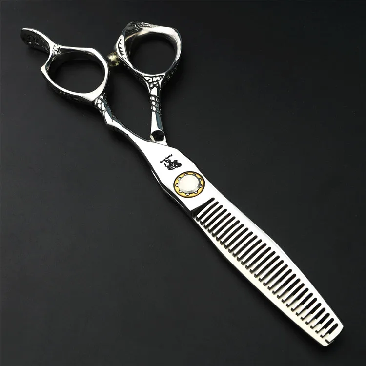 Подшипник винт 6 дюймов филировочные ножницы для волос Профессиональные Парикмахерские ножницы 440C Стальные парикмахерские инструменты для укладки волос - Цвет: Thinning scissors