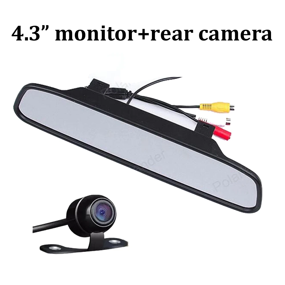 4.3 inch TFT LCD Rearview Car Mirror Monitor Auto Parking Assistance 2 AV input with Backup