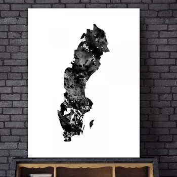 

Sweden map Art Canvas Prints Wall Pictures Modern Paintings