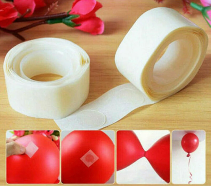 

100pcs Balloons Glue Stickers Wedding Birthday Party DIY Decoration Adhesive Round Labels Removable Decor Supplies