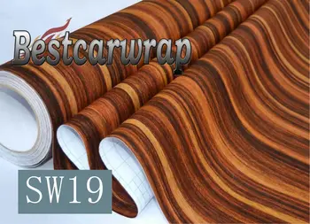

Dark Teak Wood Grain Textured Vinyl Wrap Sticker Use for Home table / cupboard wardrobe Car interior covering 1.22x50m