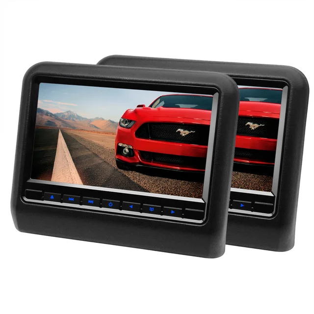 2 Pieces 9 Inch Car Headrest DVD Player Monitor With 800*480 Screen Built in Speaker Support USB