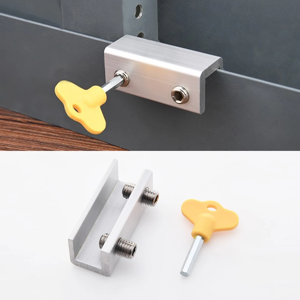 

Adjustable Sliding Window Locks Stop Aluminum Alloy Door Frame Security Lock with Keys Home Office Safety window Lock