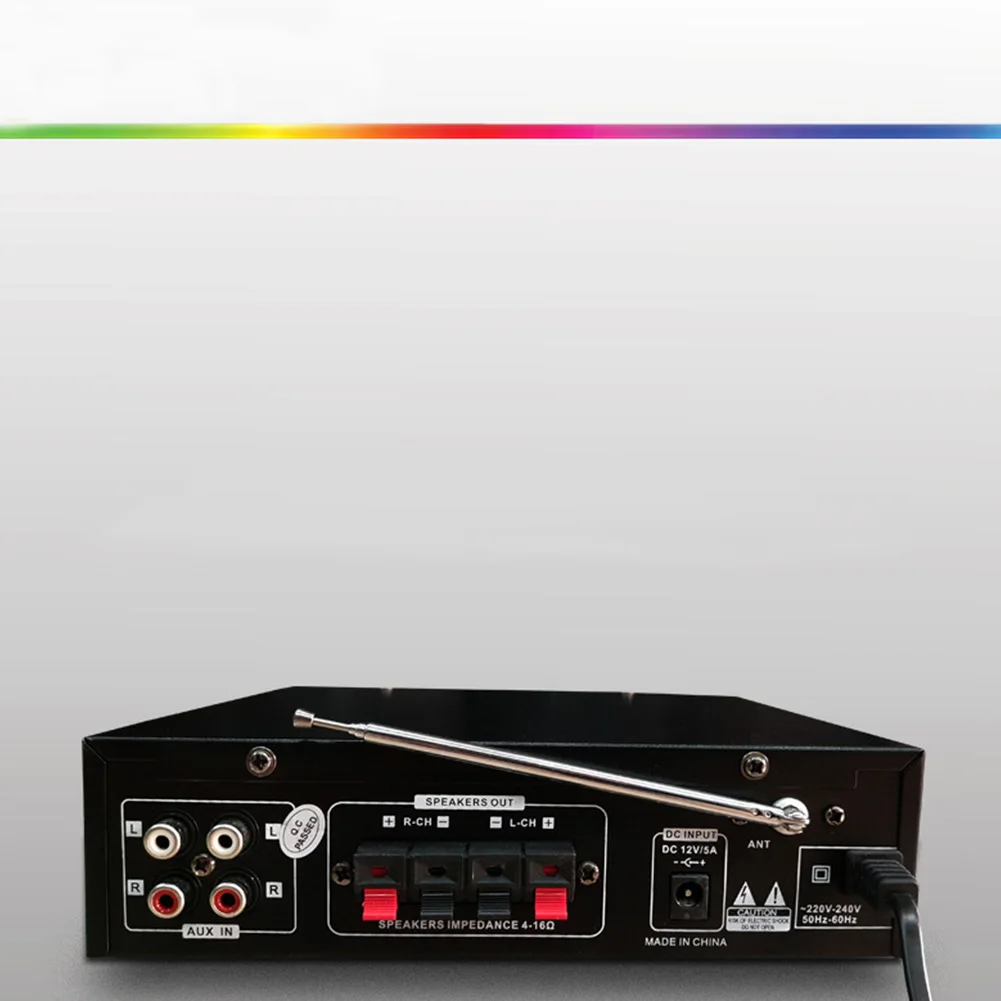 Stereo Bluetooth Audio Amplifier Remote Control LCD Display Sound Mixer U Disk Subwoofer Professional Mic Inputs Wireless Mini